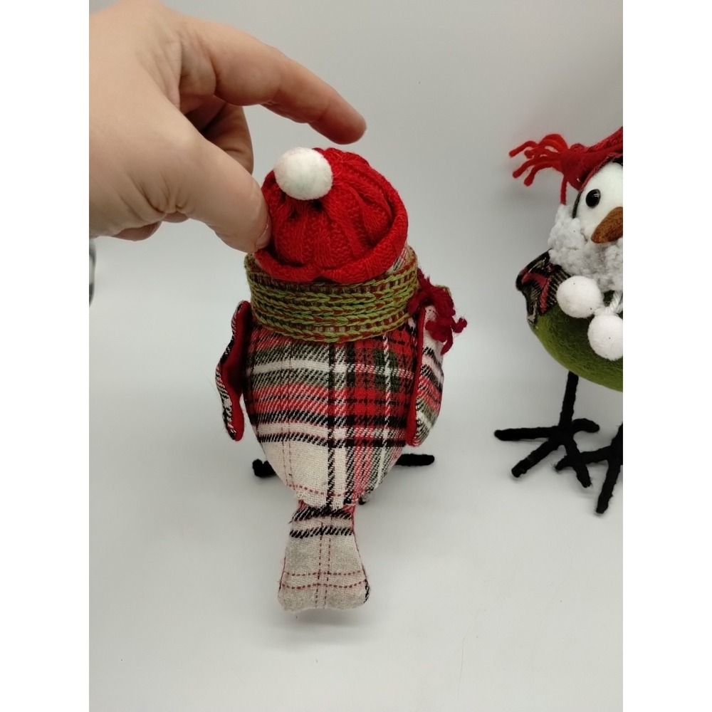 Lot Of 2 Featherly Friends Spritz Birds Wondershop Target Plaid Christmas - Picture 4 of 11